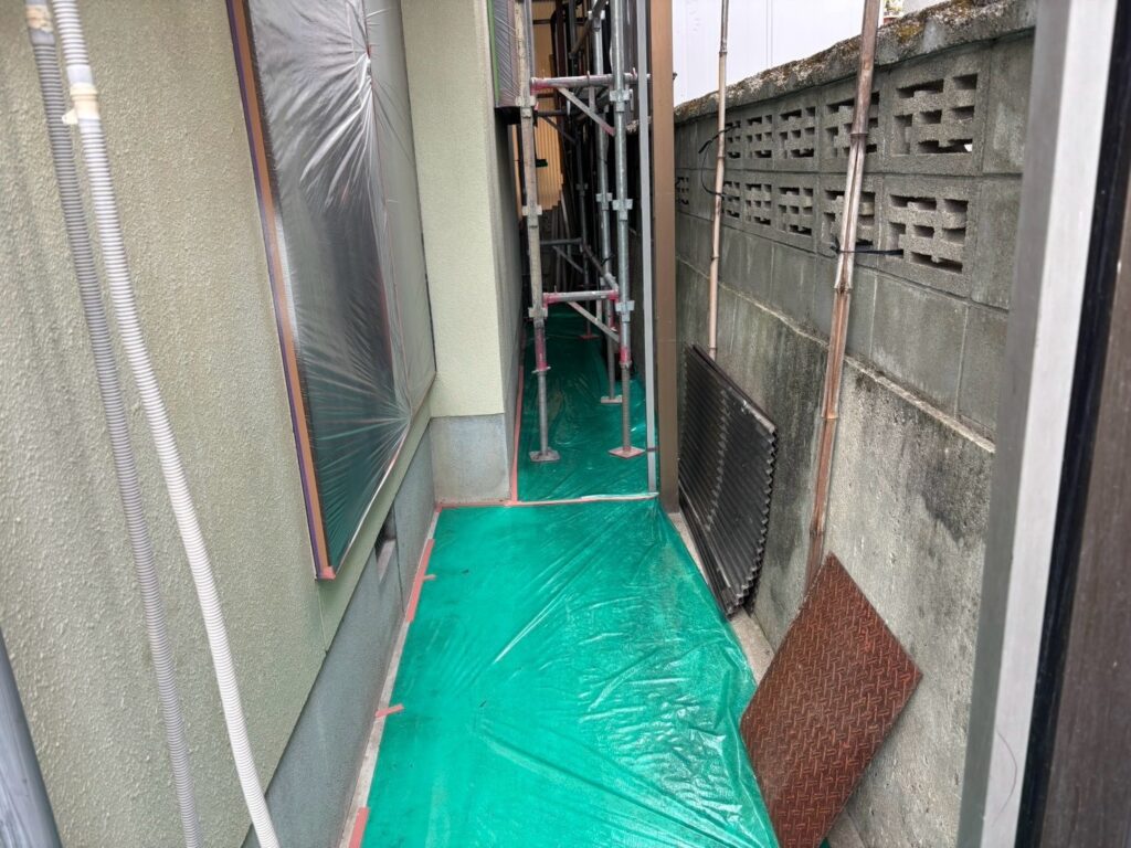 松山市Y様邸 外壁塗装の養生